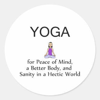 Pegatina Redonda TOP Yoga Slogan