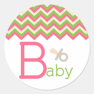 Pegatina Redonda Topper/Pegatina de tarta de Baby Shower