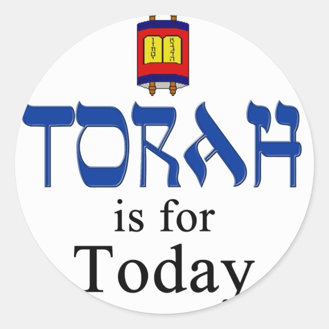 Pegatina Redonda Torah es para hoy (Anverso)