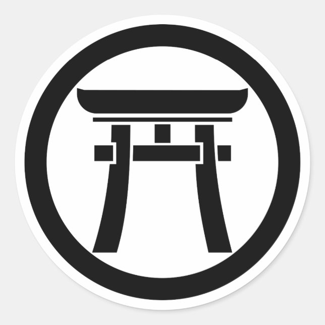 Pegatina Redonda Torii en un círculo (Anverso)