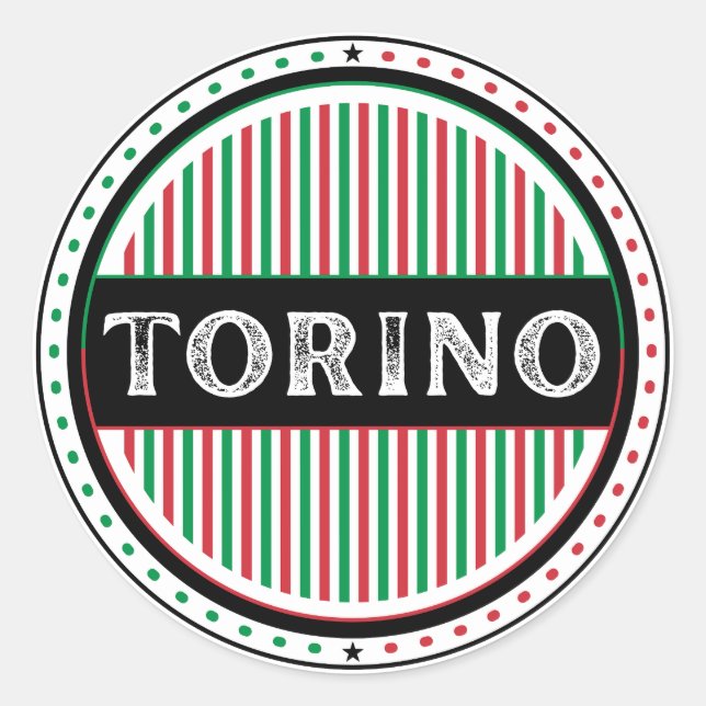 Pegatina Redonda Torino City Pride Emblem – Italian Identity (Anverso)