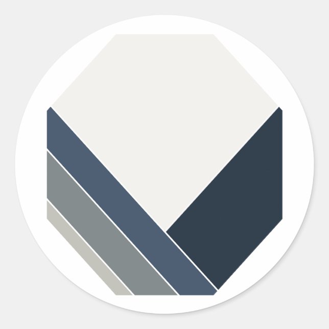 Pegatina Redonda Tormenta azul y gris ciudad hogar de verano (Anverso)