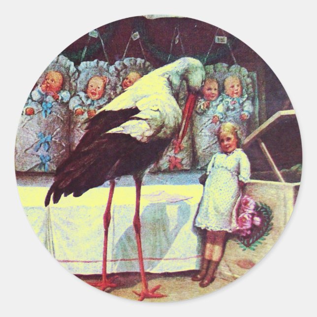 PEGATINA REDONDA TORMENTA DE LA DUCHA DE NIÑOS DE BEBÉ 3 (Anverso)