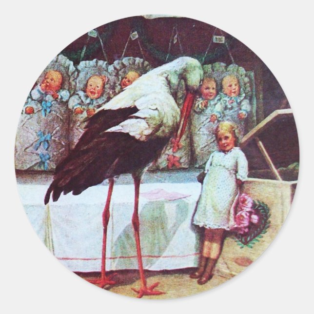 PEGATINA REDONDA TORMENTA DE LA DUCHA DE NIÑOS DE BEBÉ 3 (Anverso)