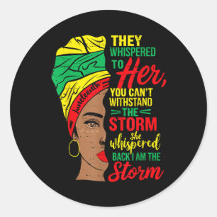 Pegatina Redonda Tormenta de mujeres negras 1865 Libertad Africana