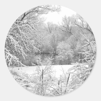 Pegatina Redonda Tormenta de nieve
