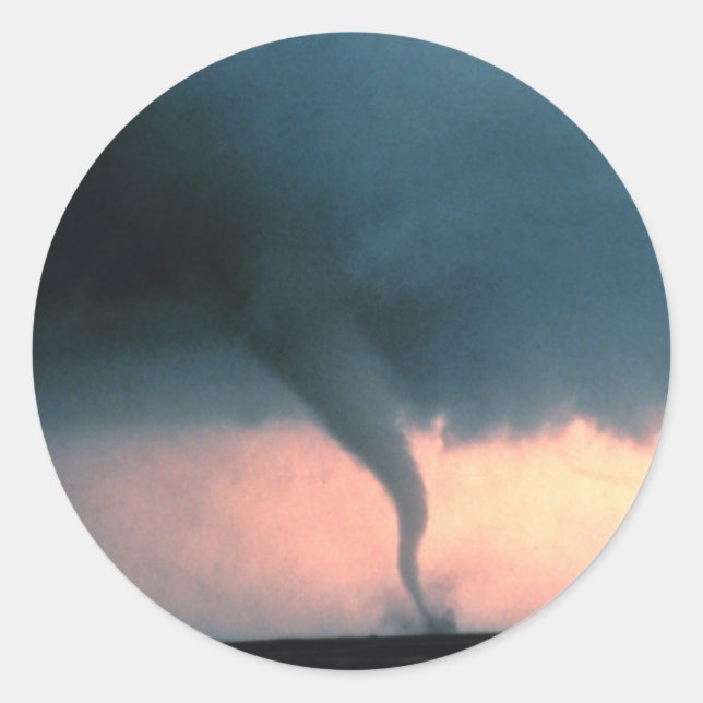 Pegatina Redonda Tornado (Anverso)