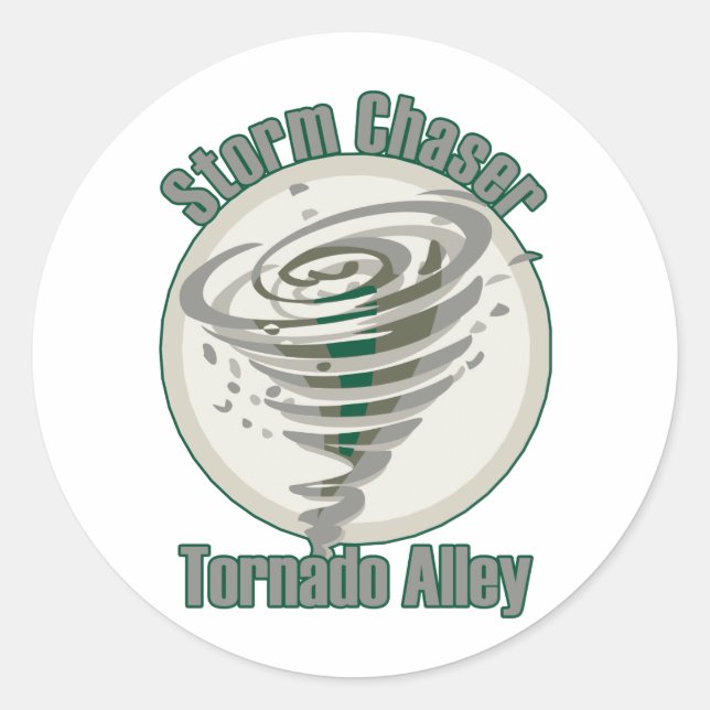 Pegatina Redonda Tornado Alley (Anverso)