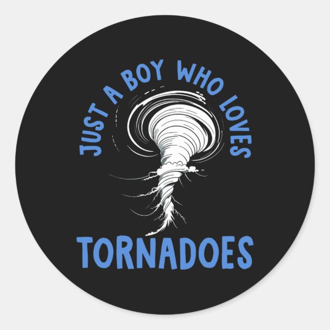 Pegatina Redonda Tornado Birthday Boy Storm Chaser Niños Weathe (Anverso)