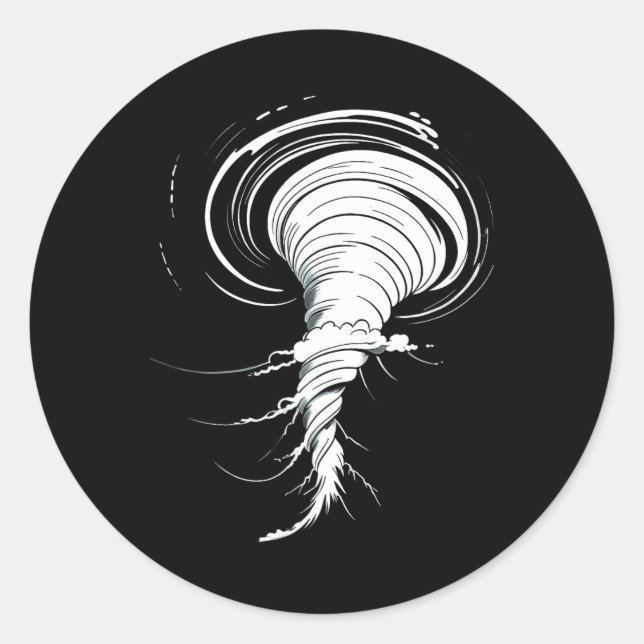 Pegatina Redonda Tornado Costume Twister Storm Niños Halloween Niño (Anverso)