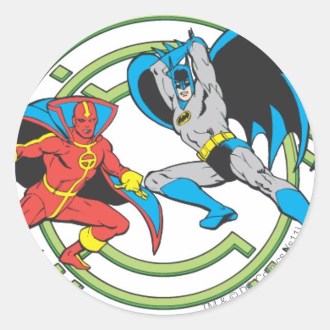Pegatina Redonda Tornado Rojo + Batman (Anverso)