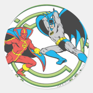 Pegatina Redonda Tornado Rojo + Batman