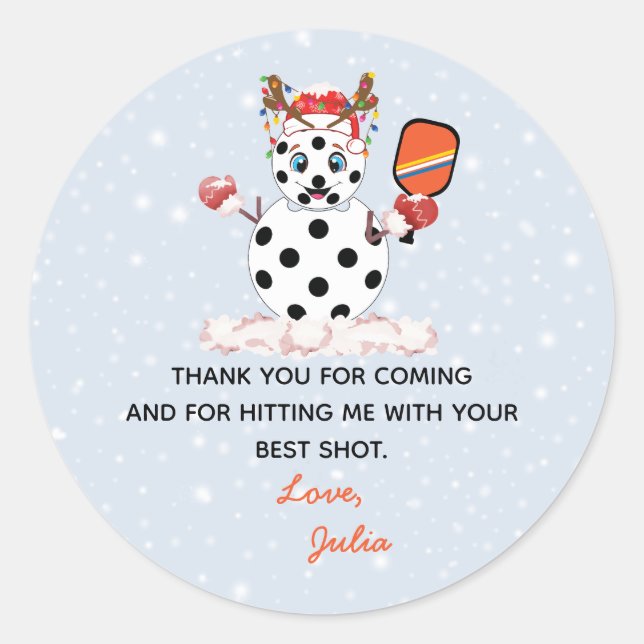 Pegatina Redonda Torneo de baloncesto con Navidades de los Salones (Anverso)