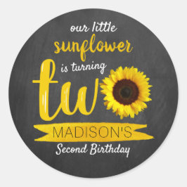 Pegatina Redonda Torneo de Chalkboard de Little Sunflower