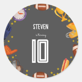 Pegatina Redonda Torneo de fútbol americano