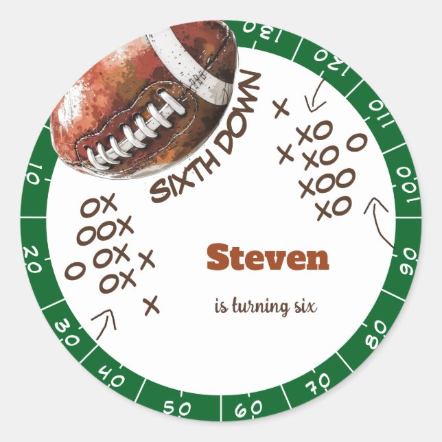 Pegatina Redonda Torneo de fútbol americano (Anverso)