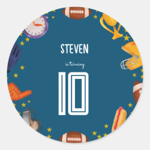 Pegatina Redonda Torneo de fútbol americano