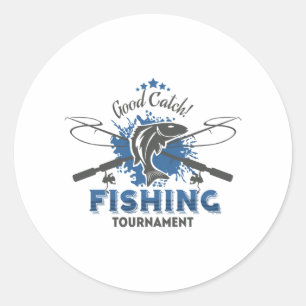 Pegatina Redonda Torneo de pesca