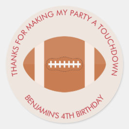 Pegatina Redonda Torneo deportivo de fútbol cumpleaños