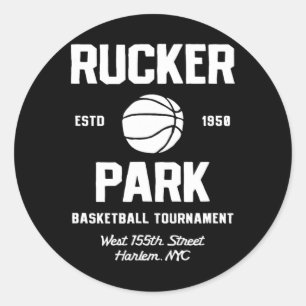Pegatina Redonda Torneo Rucker Park Sketll Harlem Nyc Streetll 