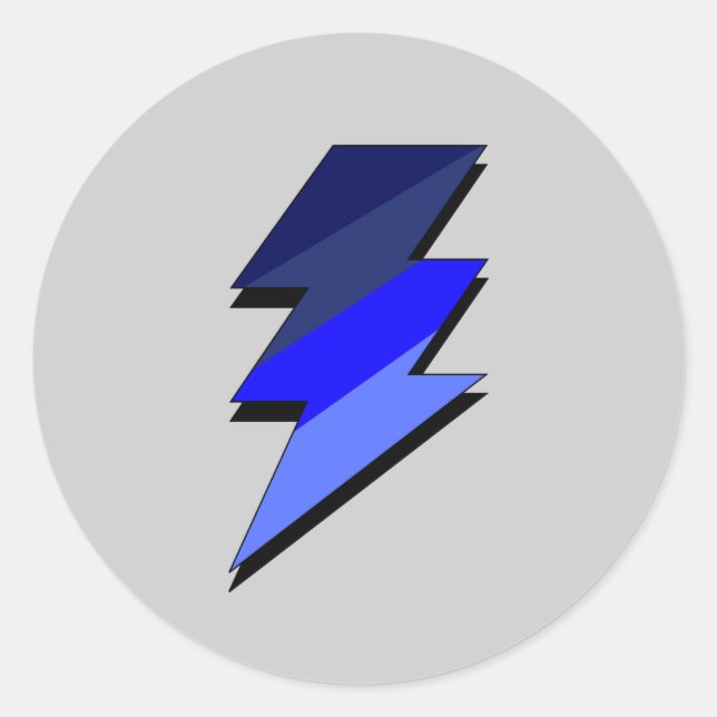 Pegatina Redonda Tornillo delgado Lightning azul (Anverso)