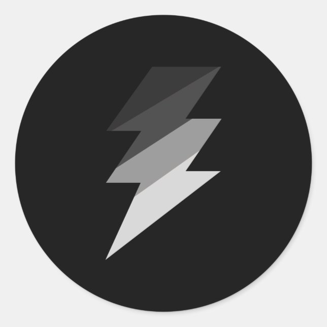 Pegatina Redonda Tornillo delgado Lightning plateado (Anverso)