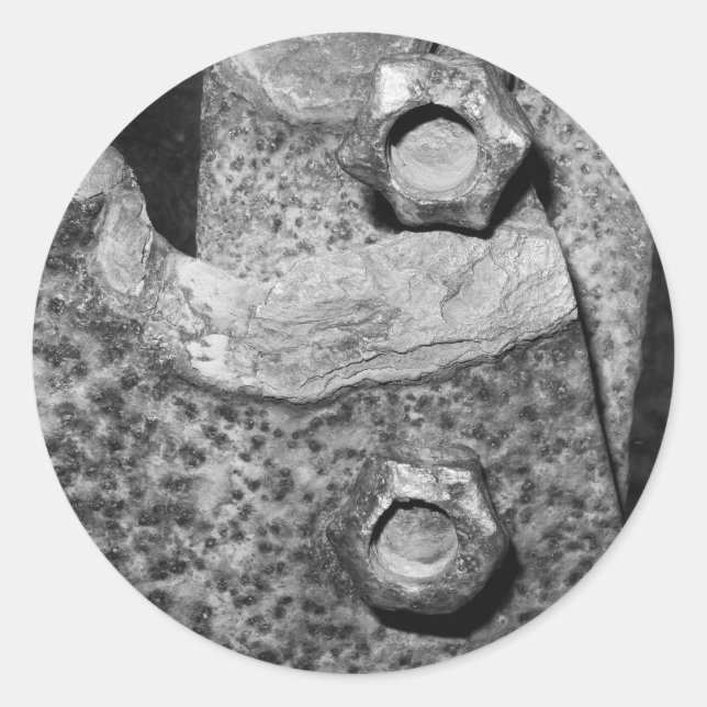 Pegatina Redonda Tornillos y tornillos rustos (Anverso)