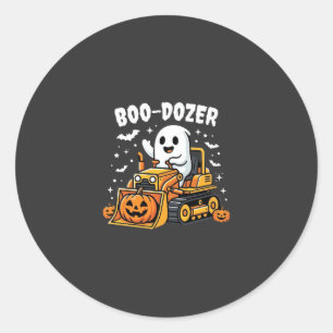 Pegatina Redonda Toro Dozer Fantasma de Halloween_1