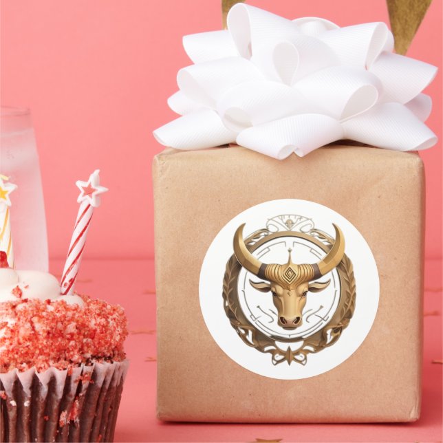 Pegatina Redonda Toro Zodiaco Toro (Fiesta)