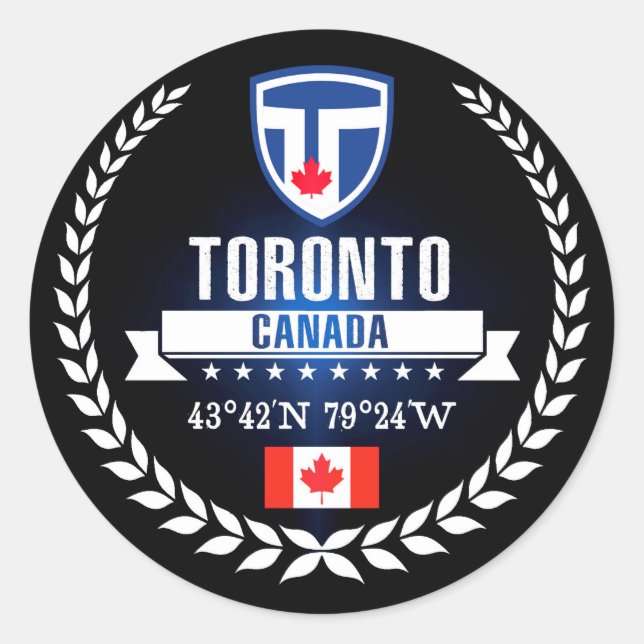 Pegatina Redonda Toronto (Anverso)