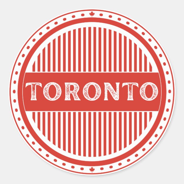 Pegatina Redonda Toronto City Pride Emblem – Canadian Identity (Anverso)