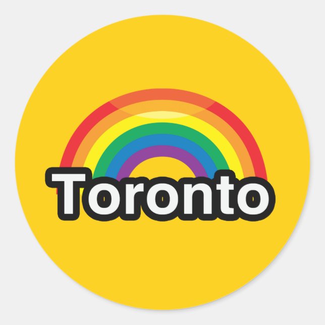 PEGATINA REDONDA TORONTO LLUVIA DEL ORGULLO LGBT (Anverso)