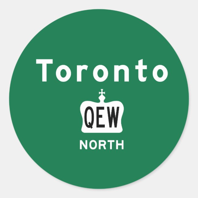 Pegatina Redonda Toronto QEW (Anverso)