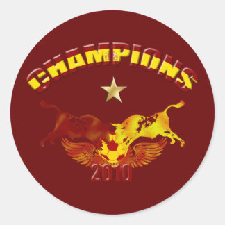 Pegatina Redonda Toros españoles campeones 2010