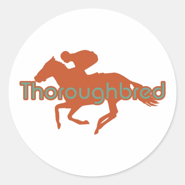 Pegatina Redonda Toroughbred (Anverso)