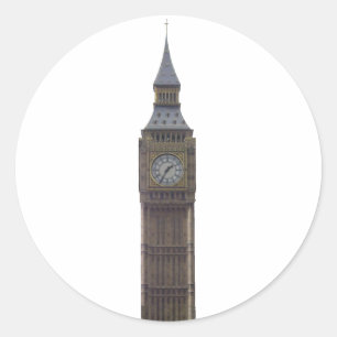 Pegatina Redonda Torre del Reloj del Big Ben: