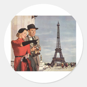 Pegatina Redonda Torre Eiffel