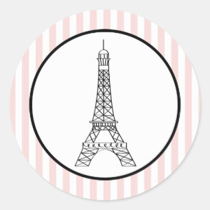 Pegatina Redonda Torre Eiffel