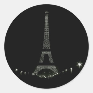 Pegatina Redonda Torre Eiffel de París