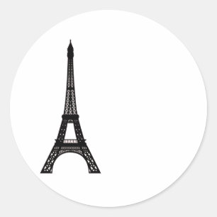 Pegatina Redonda Torre Eiffel de París