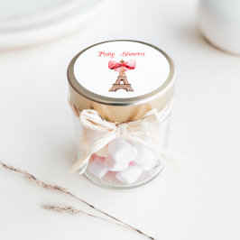 Pegatina Redonda Torre Eiffel de París Baby Shower