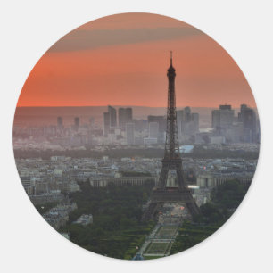Pegatina Redonda Torre Eiffel París Europa Viajes