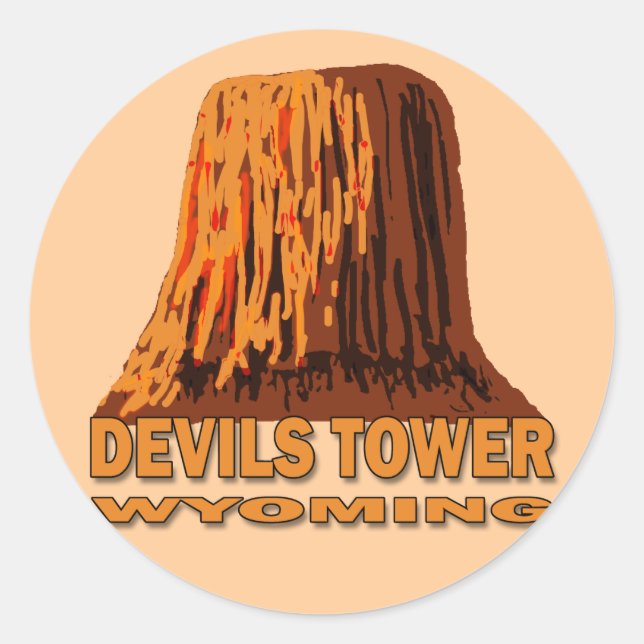 PEGATINA REDONDA TORRE WYOMING DE LOS DIABLOS (Anverso)