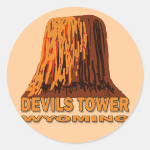 PEGATINA REDONDA TORRE WYOMING DE LOS DIABLOS