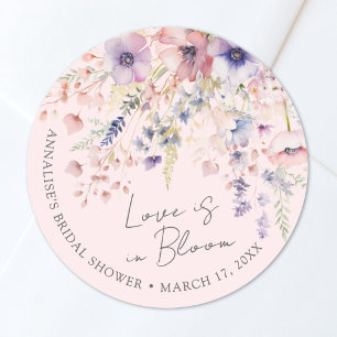 Pegatina Redonda Tórrida Floral Amor Está En Flor Duche de Novia