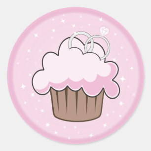 Pegatina Redonda Torta de anillos bodas