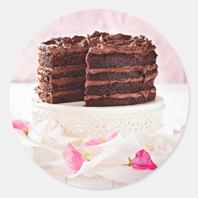 Pegatina Redonda Torta de chocolate, Sudáfrica (Anverso)
