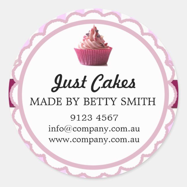 Pegatina Redonda Torta de copa más fuerte (Anverso)