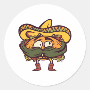 Pegatina Redonda Torta de México