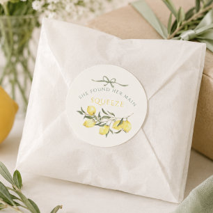 Pegatina Redonda Torta Nupcial Main Squeeze Citrus Sage Verde